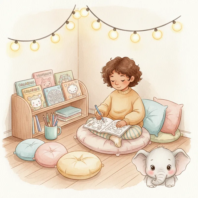 How to create a calm-down corner with coloring for anxious kids