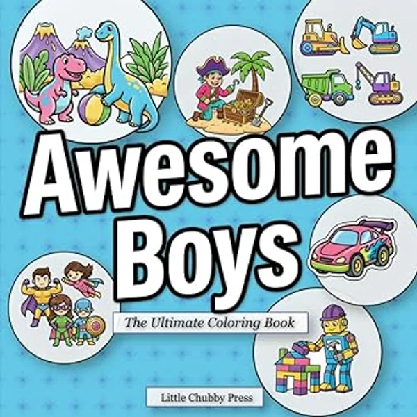 Awesome Boys Coloring Book cover