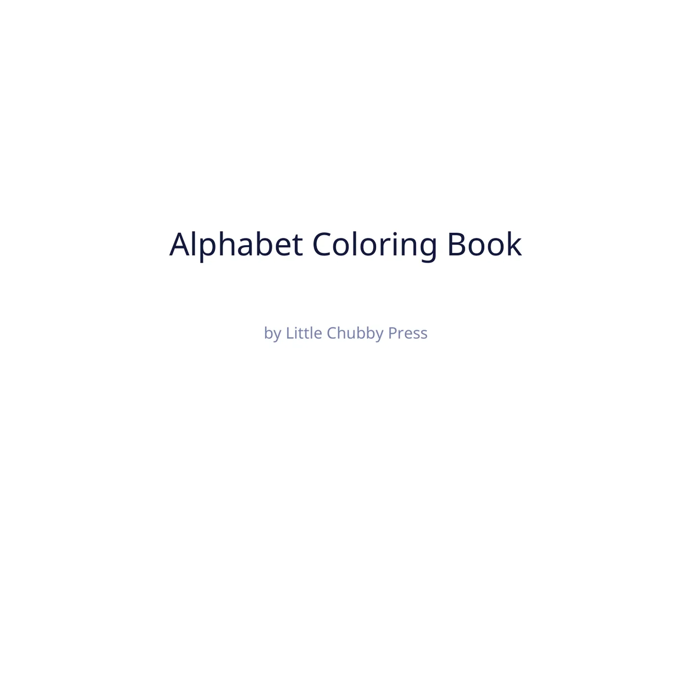 Title page sample from Alphabet Coloring Book
