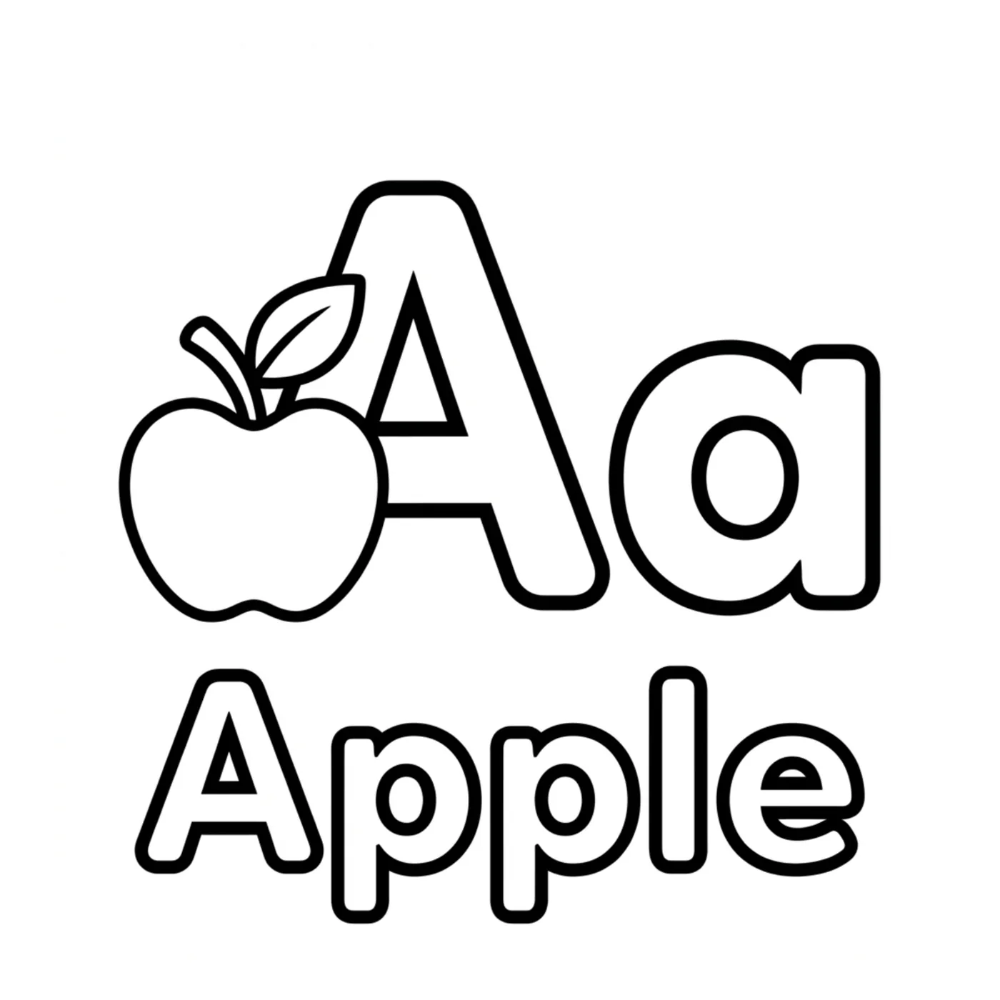 First coloring page sample from Alphabet Coloring Book