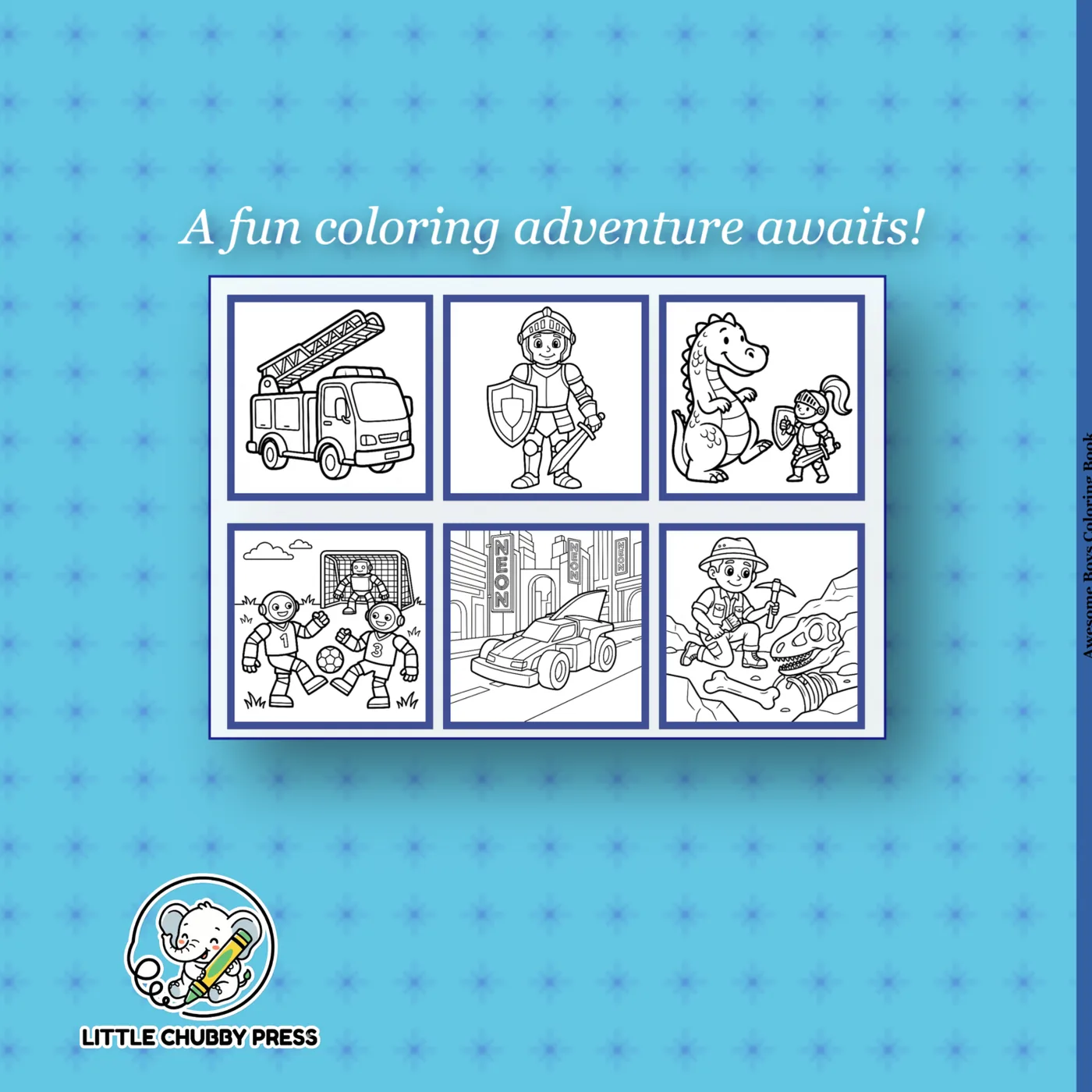 Awesome Boys Coloring Book back cover