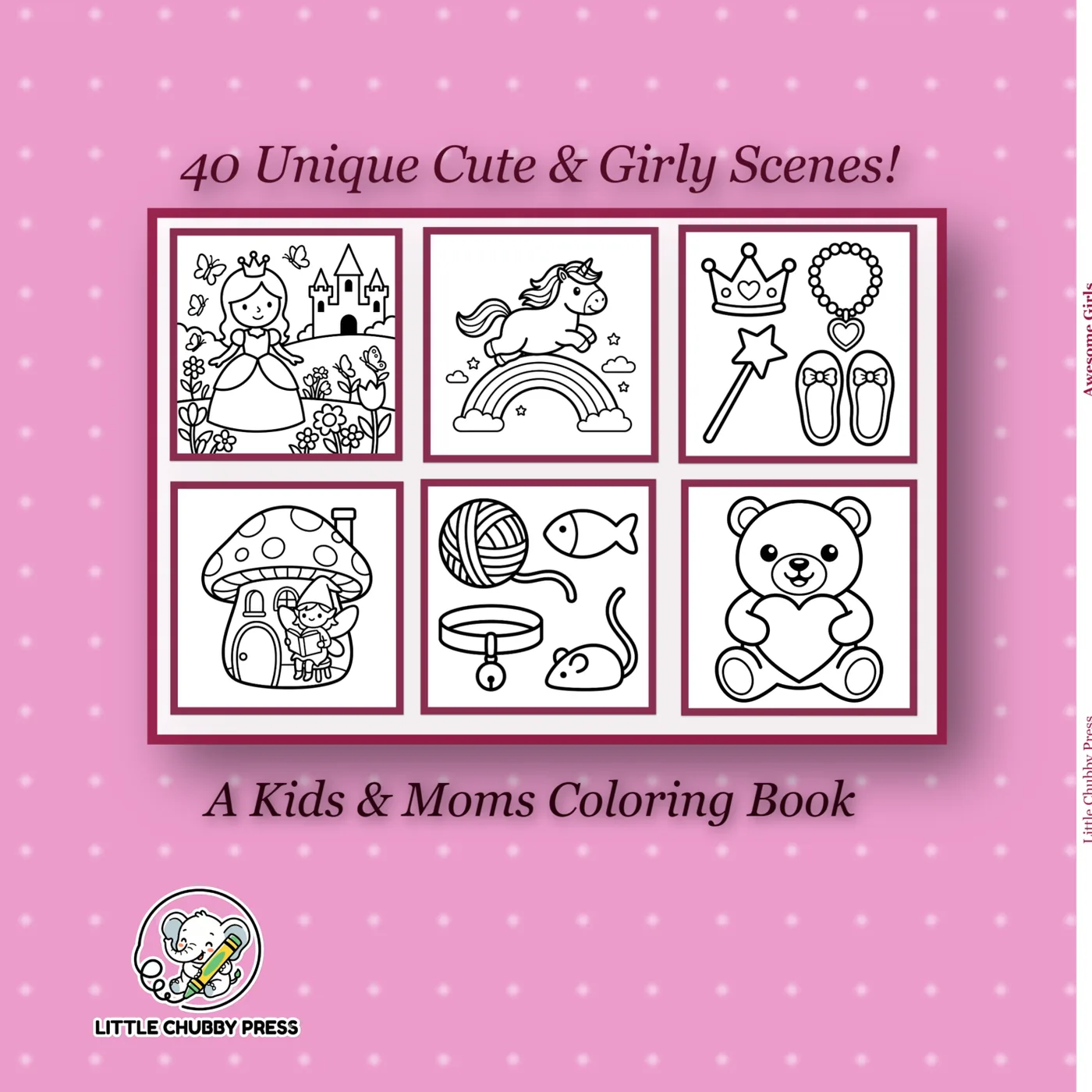 Awesome Girls Coloring Book back cover