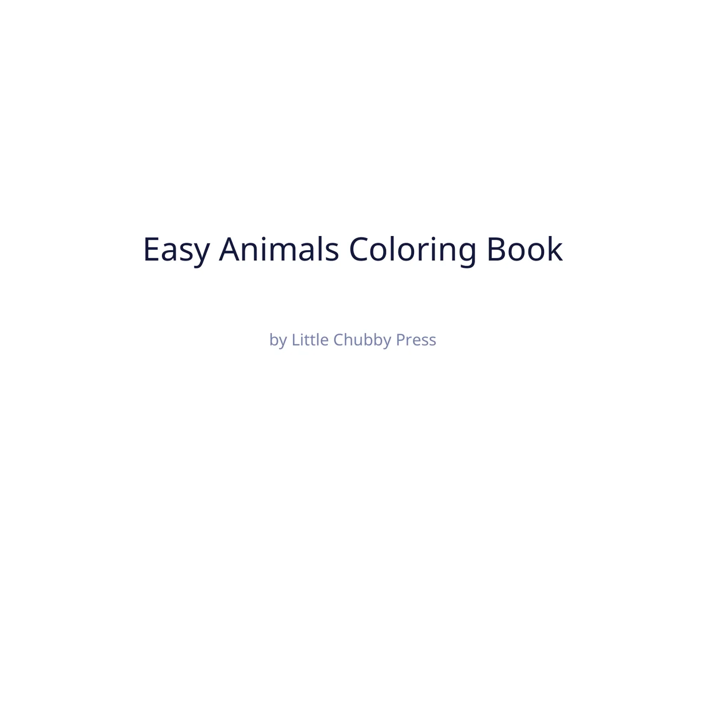 Title page sample from Easy Animals