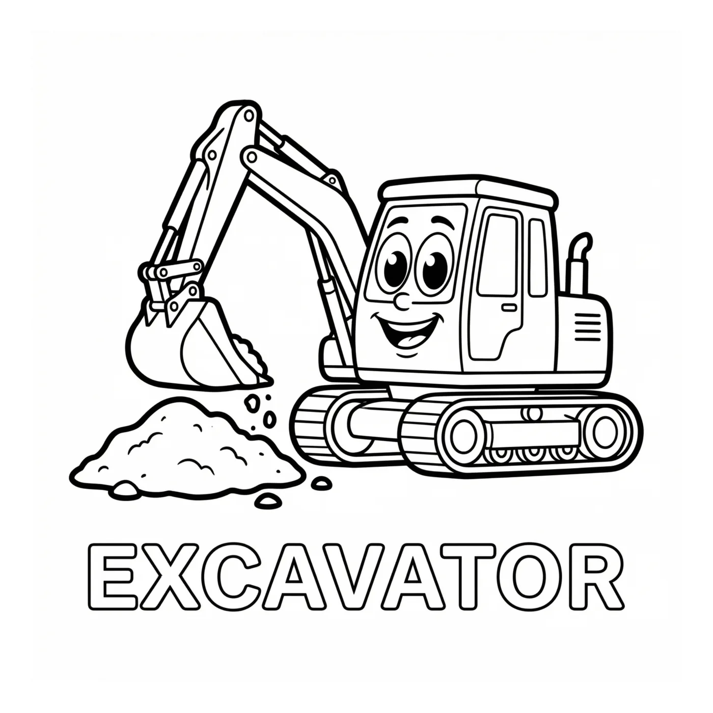 First coloring page sample from Mighty Machines