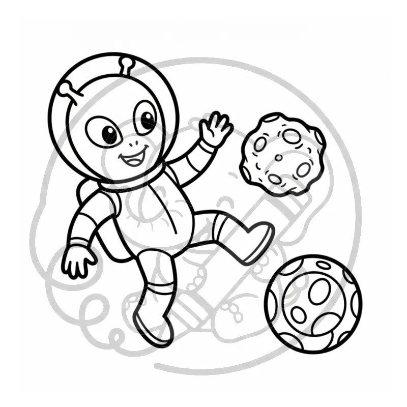 Page 5 of Blast Off! A Fun Space Coloring (watermarked preview)